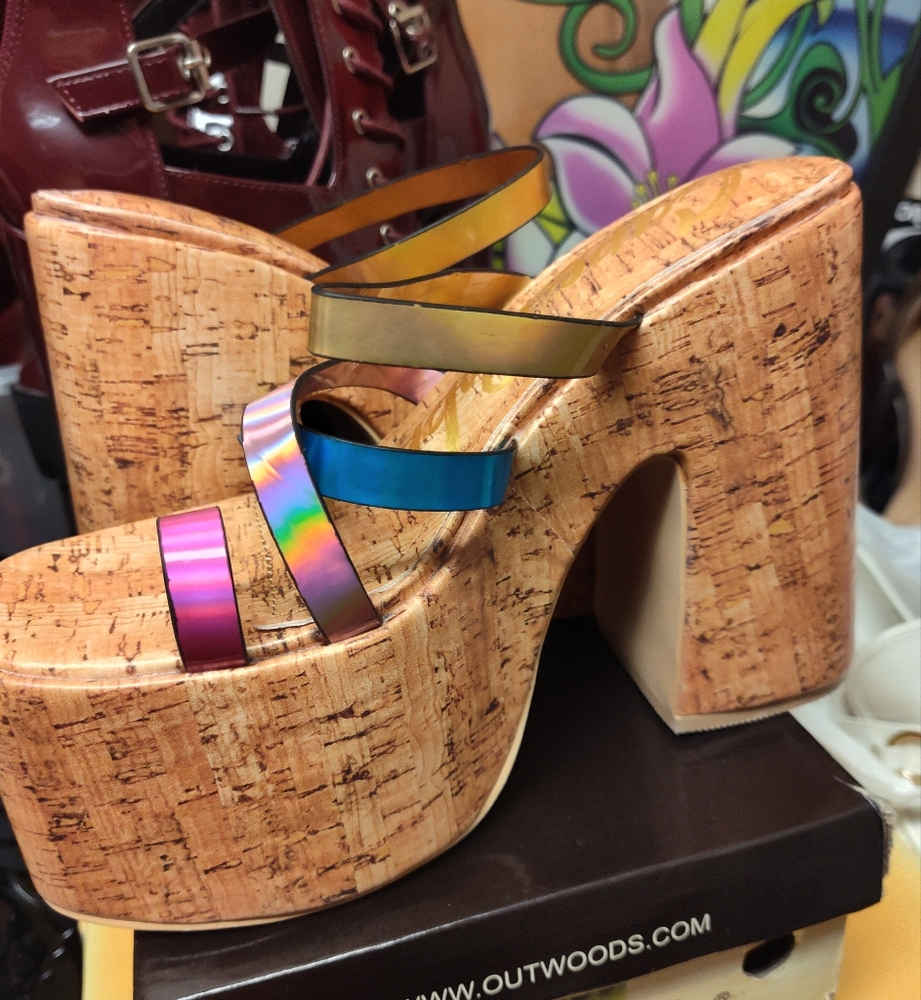 Outwoods Women's Multicolor Platform Sandals